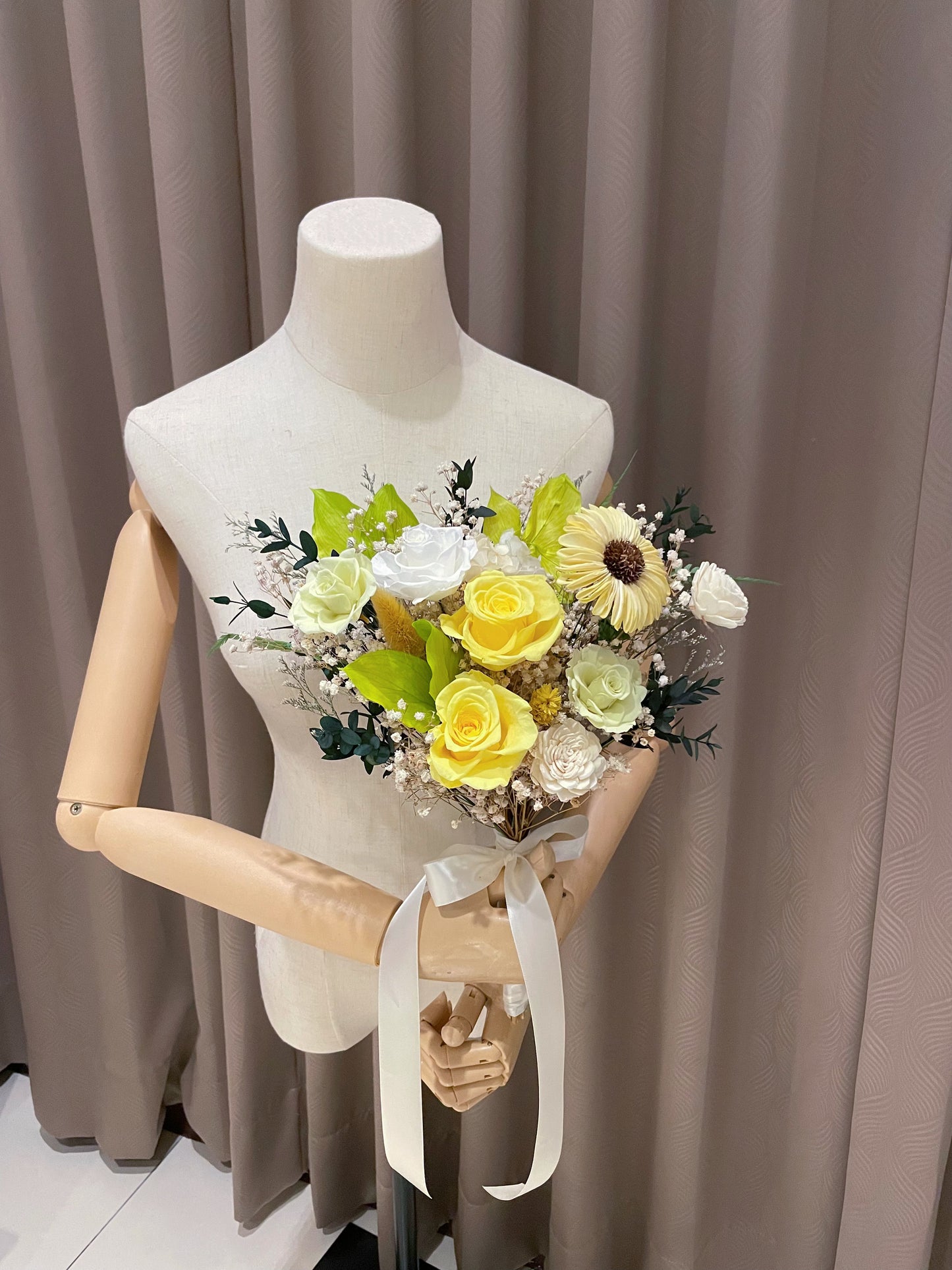 檸夏黃綠永生捧花