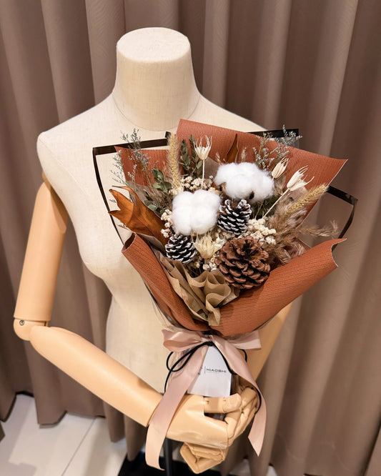 聖誕秋冬松果花束