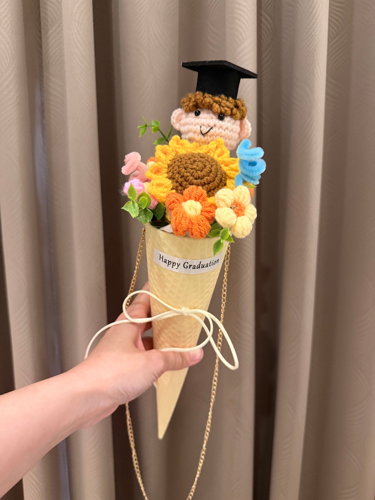 向日葵毛線花束
