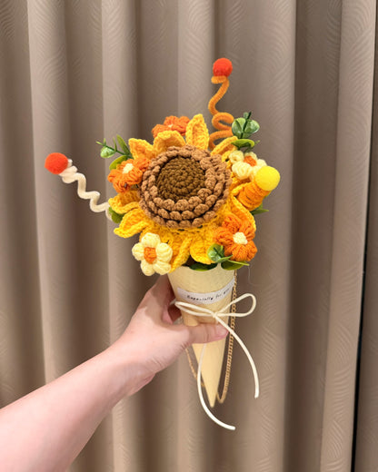 向日葵毛線花束