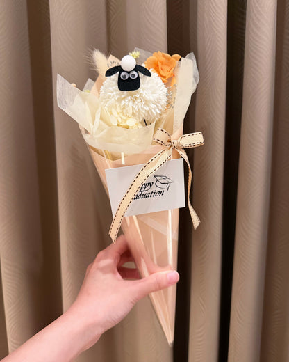 笑笑羊甜筒永生花