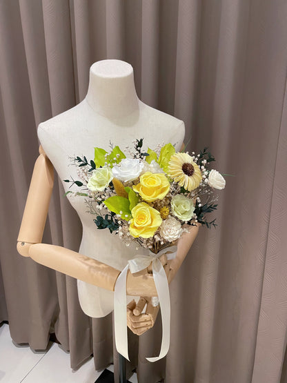 檸夏黃綠永生捧花