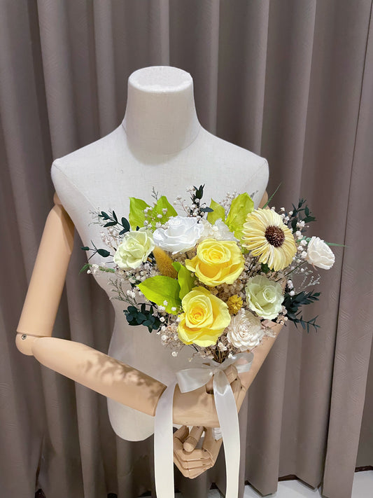 檸夏黃綠永生捧花