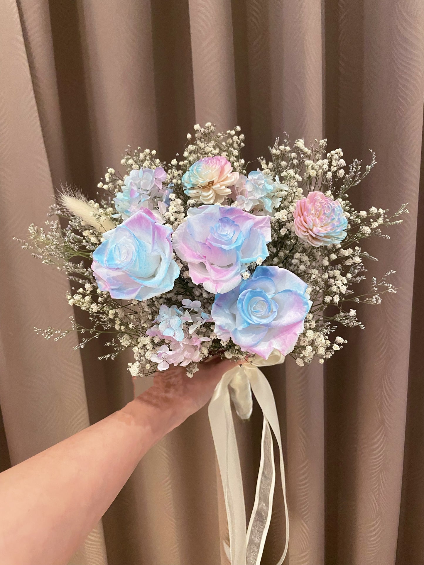 漸層藍紫永生捧花